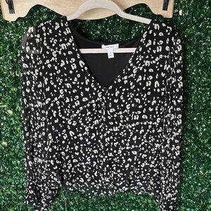 Nine West Black and White Blouse
